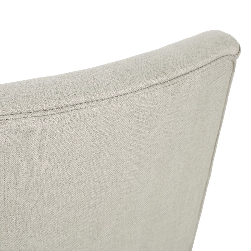 Noble House Bowrun Fabric Upholstered Dining Chairs, Set of 4, Wheat and Weathered Natural