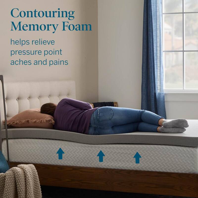 3 in. Twin Bamboo Charcoal and Gel Memory Foam Mattress Topper