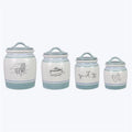 9.5 in. Ceramic Lake Cabin Canister, 4 Piece Per Set