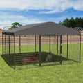 Kullavik Large Dog Kennel Outdoor with Waterproof Roof Cover, Dog Cage Heavy Duty Dog Enclosures w/Upgraded Metal Mesh and Door Locks