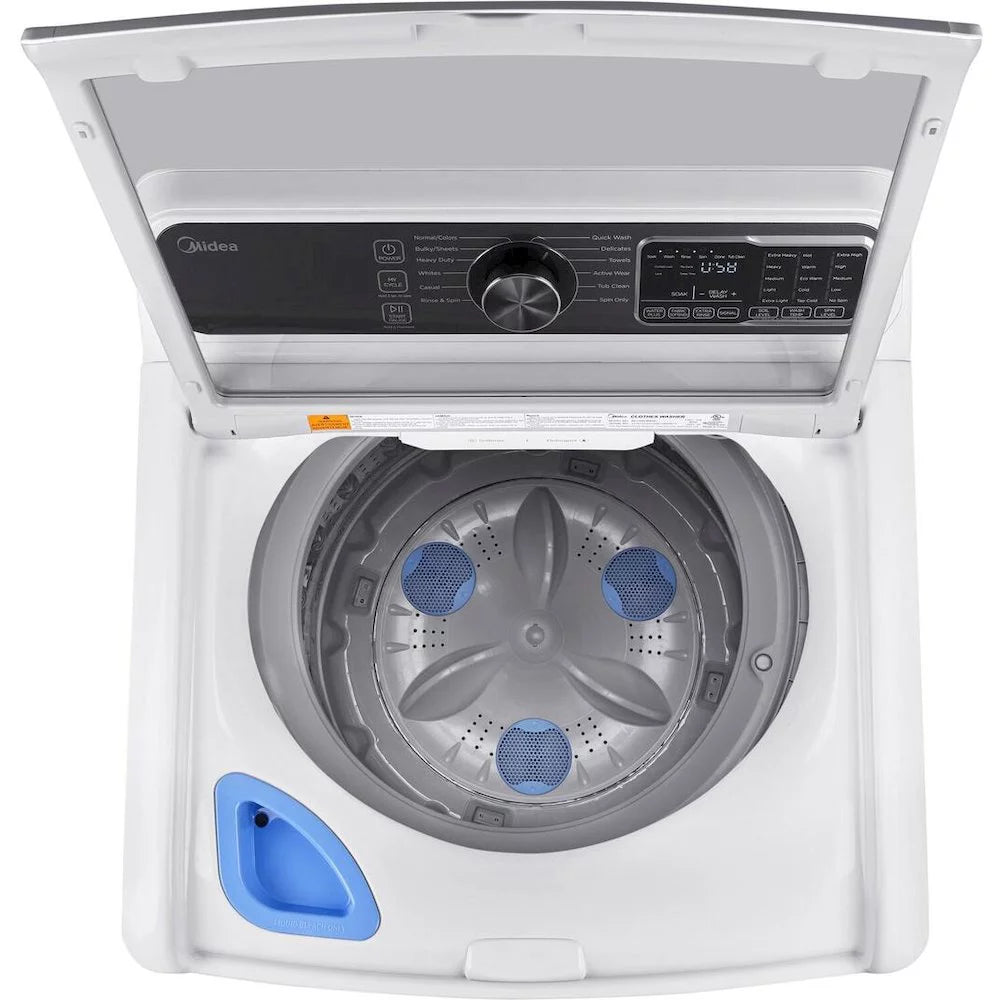 Midea MLV45N3BWW - Washing machine - width: 27 in - depth: 28.9 in - height: 45.6 in - top loading - 4.5 cu. ft - 700 rpm - white