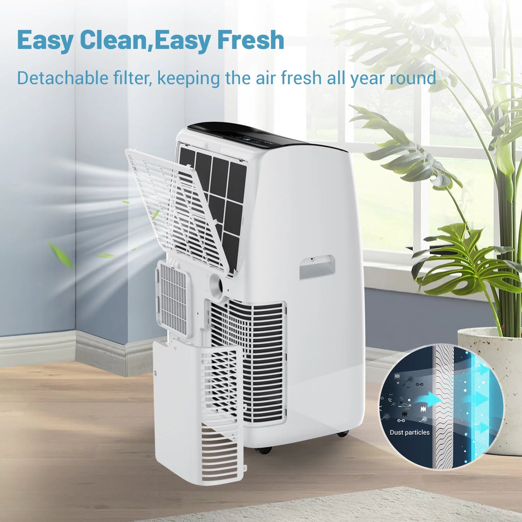 DuraComfort DP14CM Portable Air Conditioners, 14000 BTU, Dehumidifier, Cooling Fan, Remote Control, 450 Sq. ft