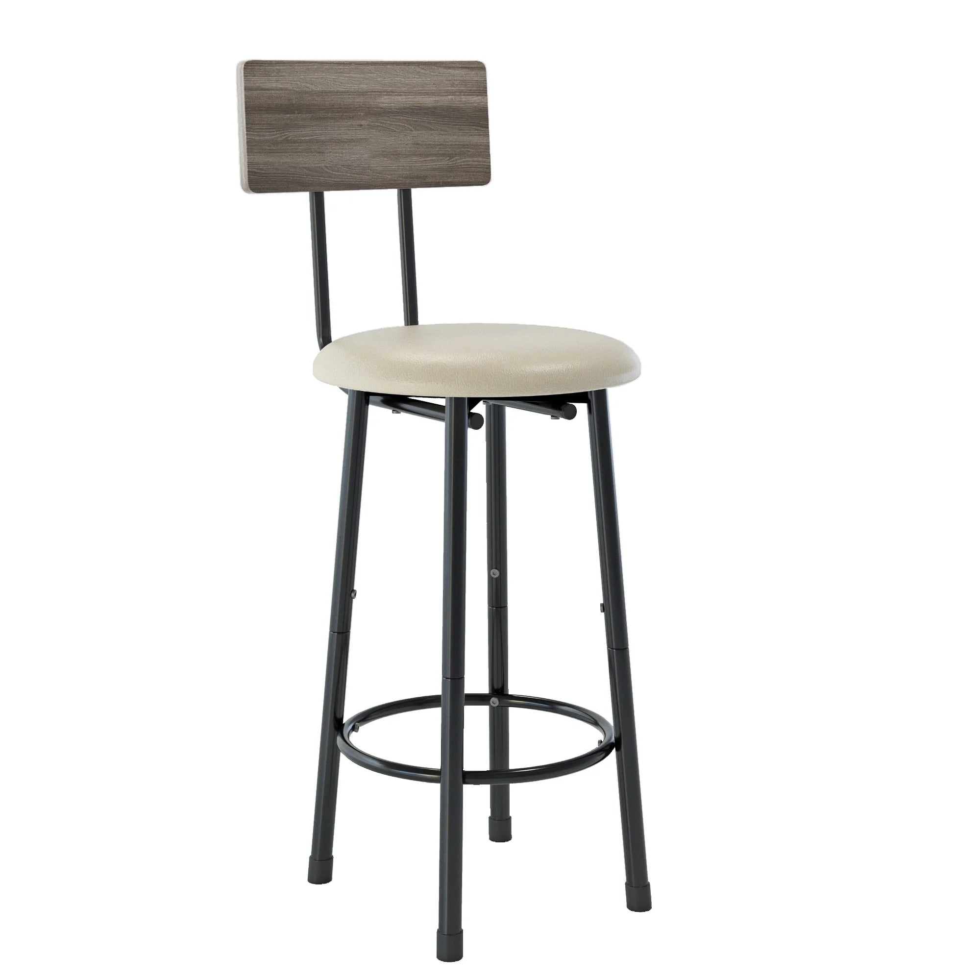 5 Piece Bar Table Set, Modern Counter Height Dining Set, Home Dining Table and Chairs Set for 4, Kitchen Breakfast Table Set with 4 Cushioned Stools, Bistro Pub Table Set, Rustic Brown