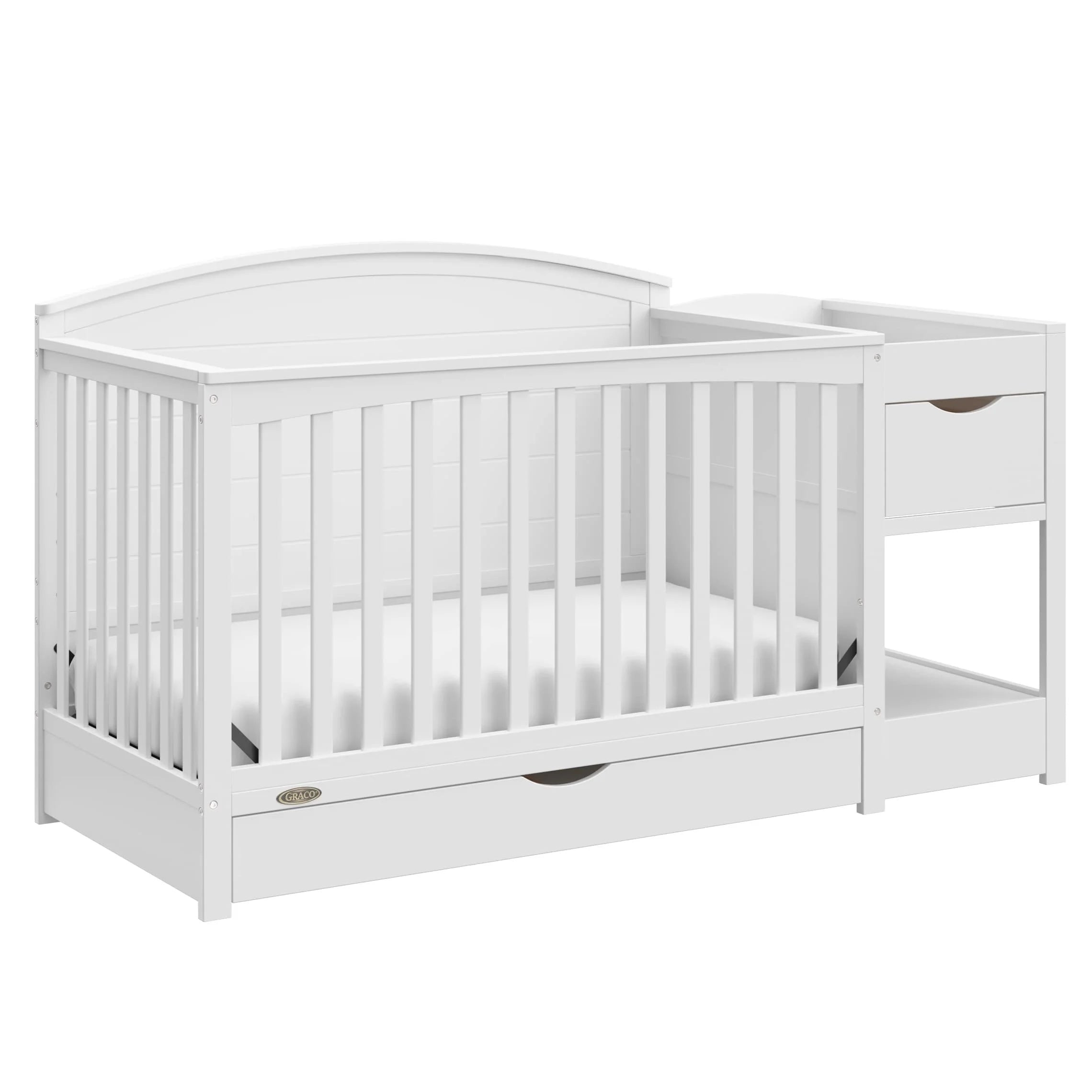 Graco Bellwood 5-in-1 Convertible Crib and Changer, White