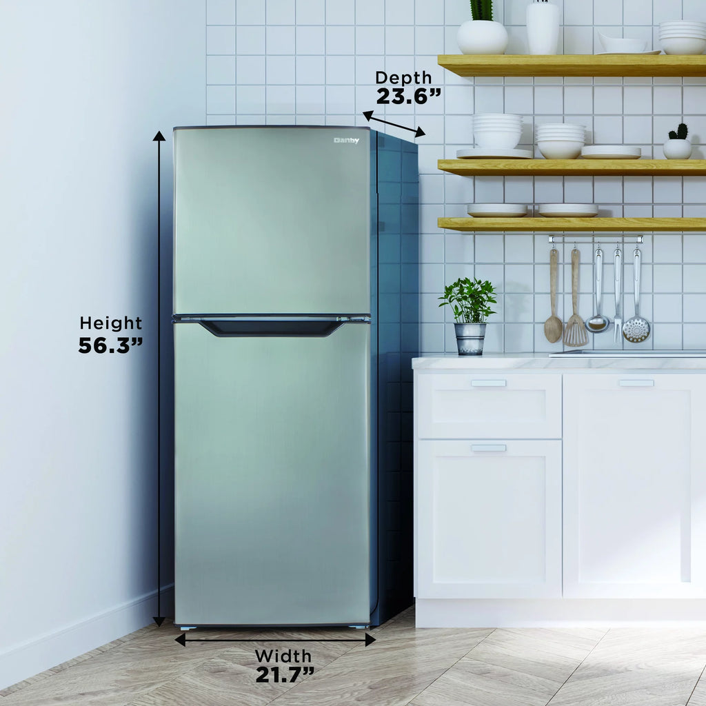 Danby 7.0 Cu. Ft. Frost Free Top Freezer Refrigerator in Stainless