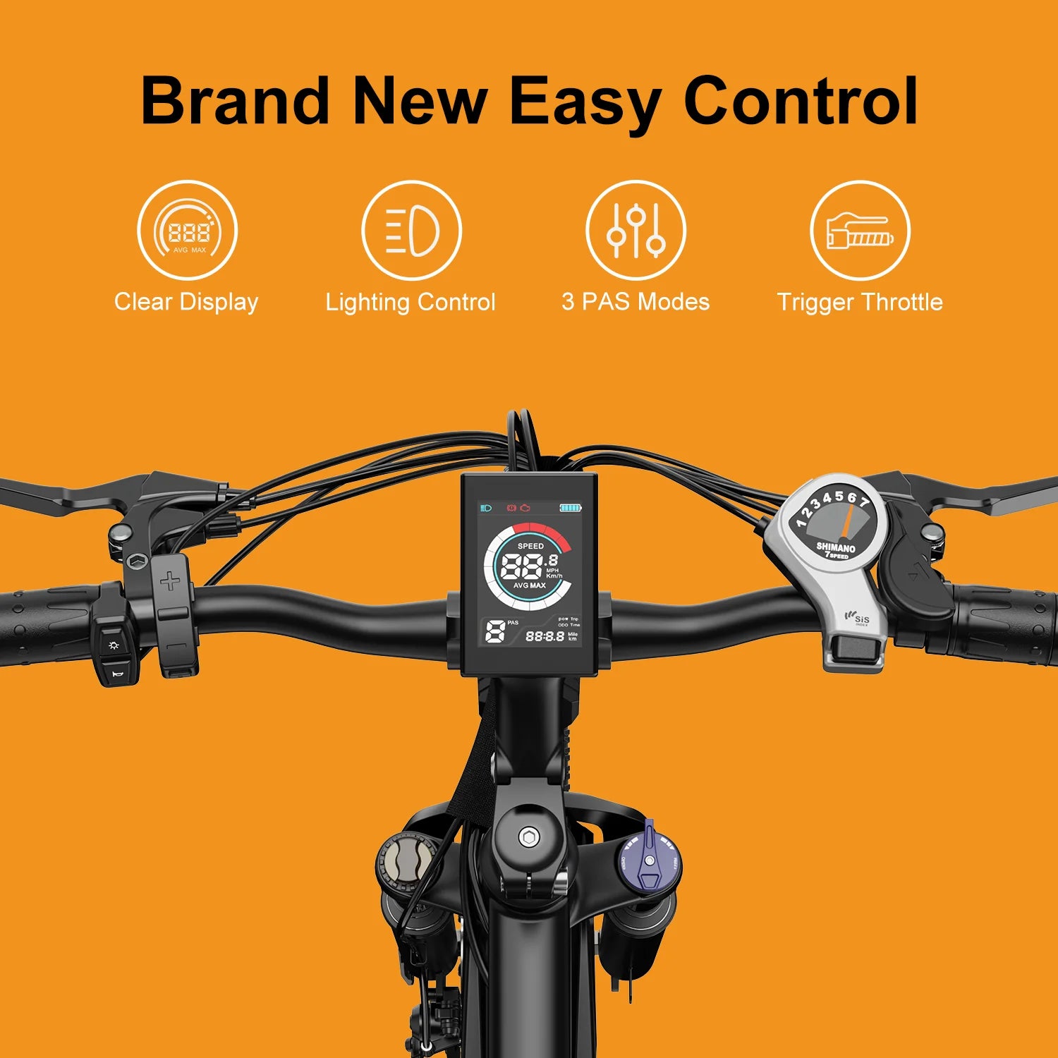 Yoloway EB5 Electric Bike for Adults 350W Motor Ebike with 360Wh Removable Battery, 26" Commuting Electric Mountain Bike, Shimano 7 Speed