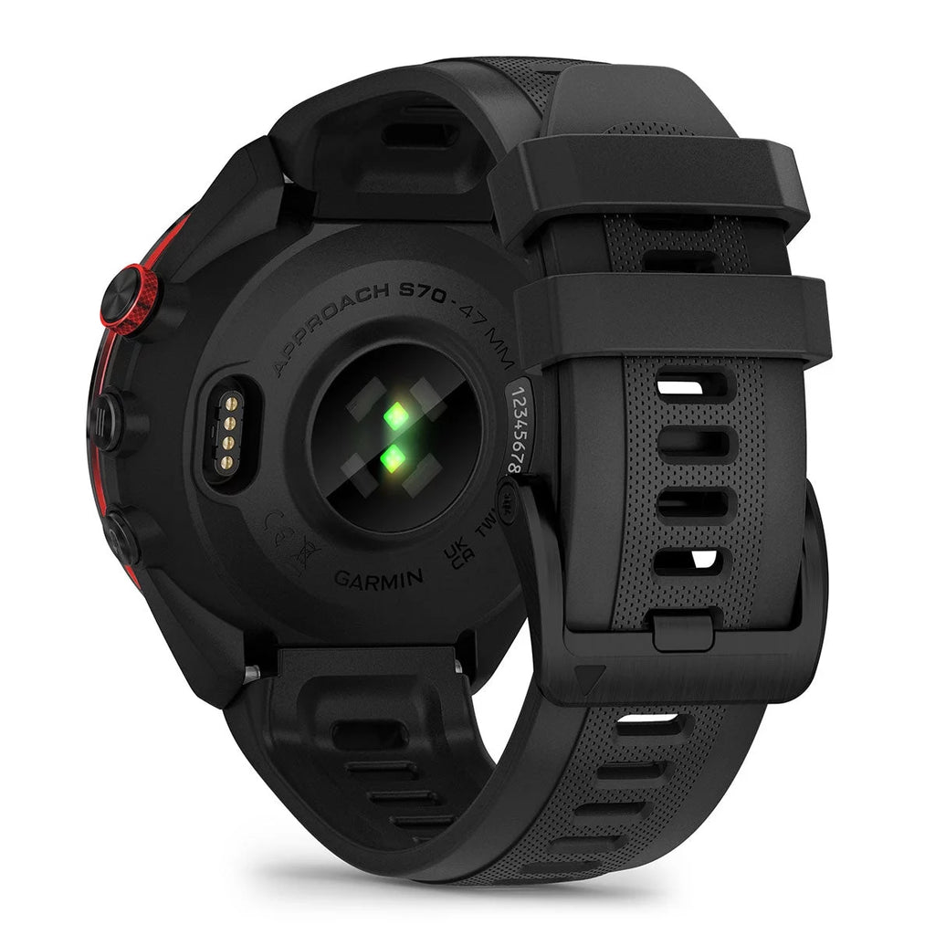 Garmin Approach S70 (Black, 47mm) Golf GPS Watch Bundle with PlayBetter Screen Protectors & Portable Charger