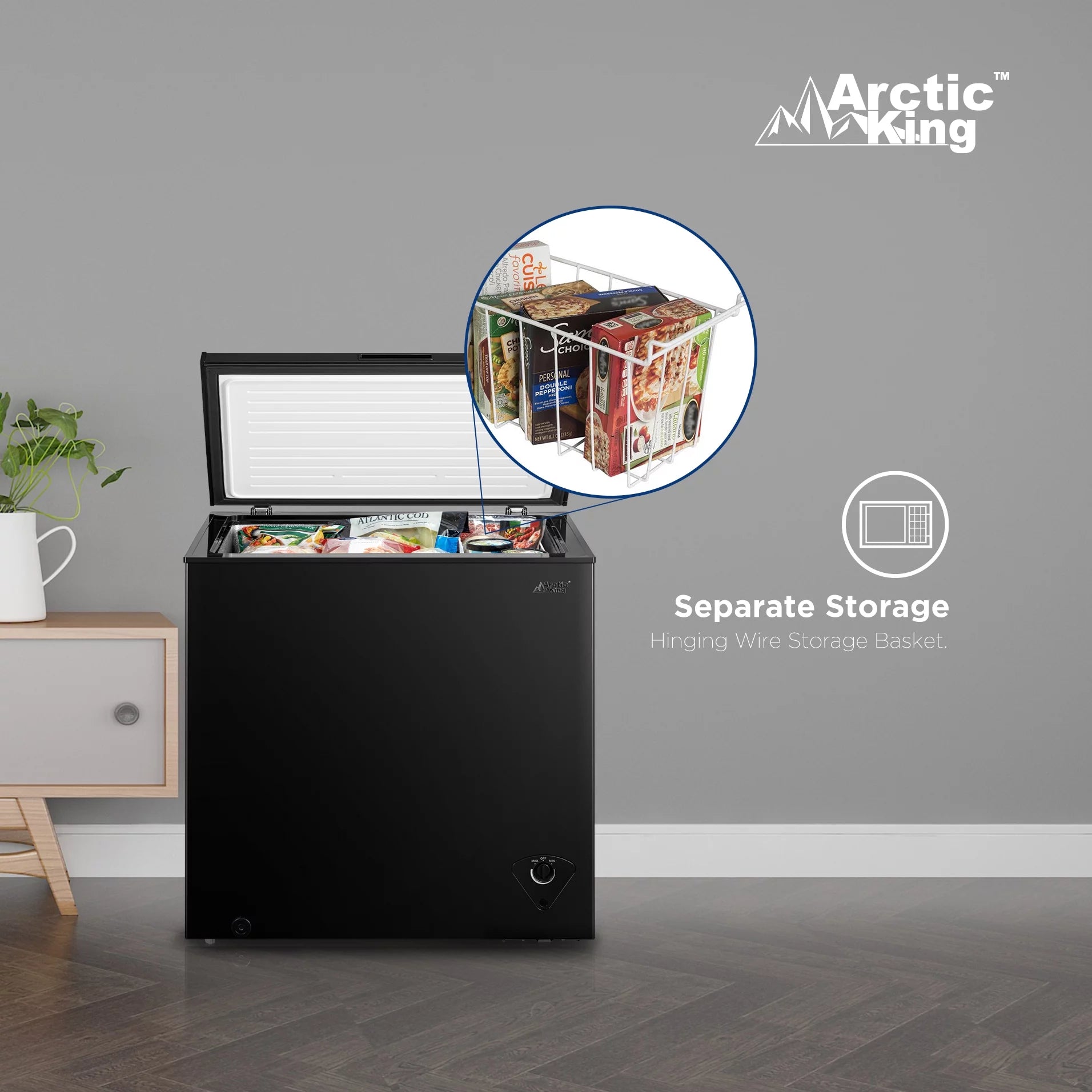 Arctic King 7 Cu ft Chest Freezer, Black