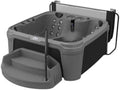 Aquarest Spas Powered By Jacuzzi® DayDream Ensemble 3500S 6-Person 35-Jet Plug and Play Hot Tub with 2 LED Waterfalls, Step with Handrail and Cover with Lifter, Keystone/Black