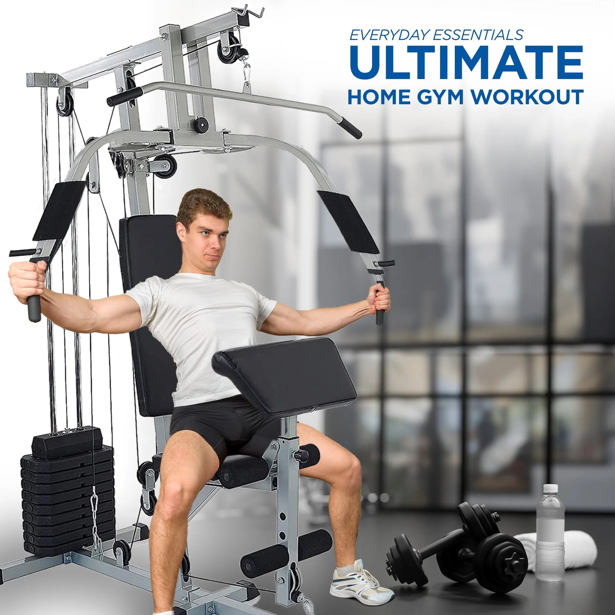 Everyday Essentials Home Gym Exercise Equipment Bench Strength Workout Station