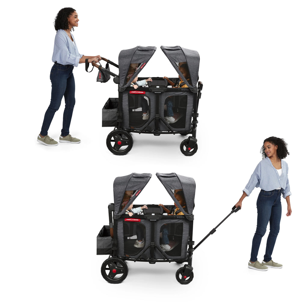 Radio Flyer, Voya™ XT Quad Stroller Wagon, Premium Stroller Wagon for 4 Kids, Accessories Included