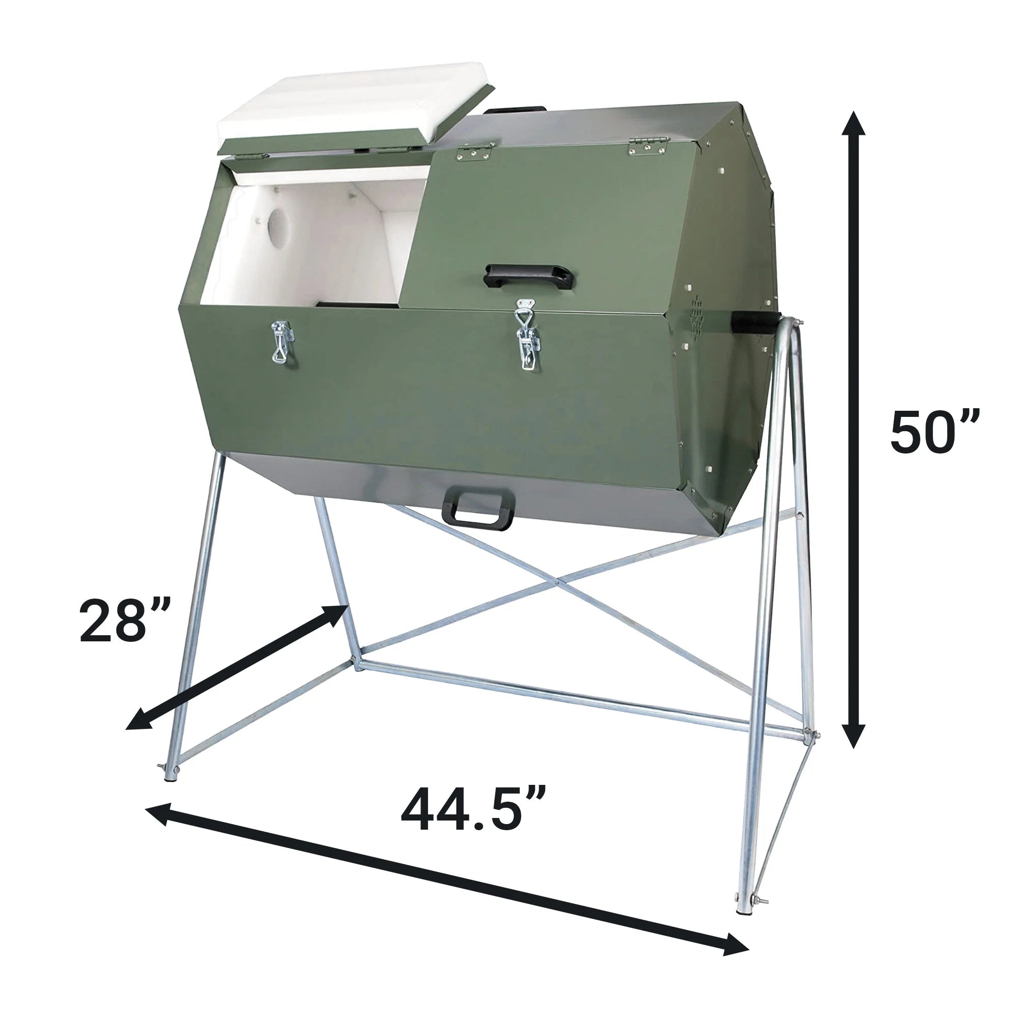 Jora Composters JK270A 70 Gallon Dual Chamber Steel Compost Tumbler Bin