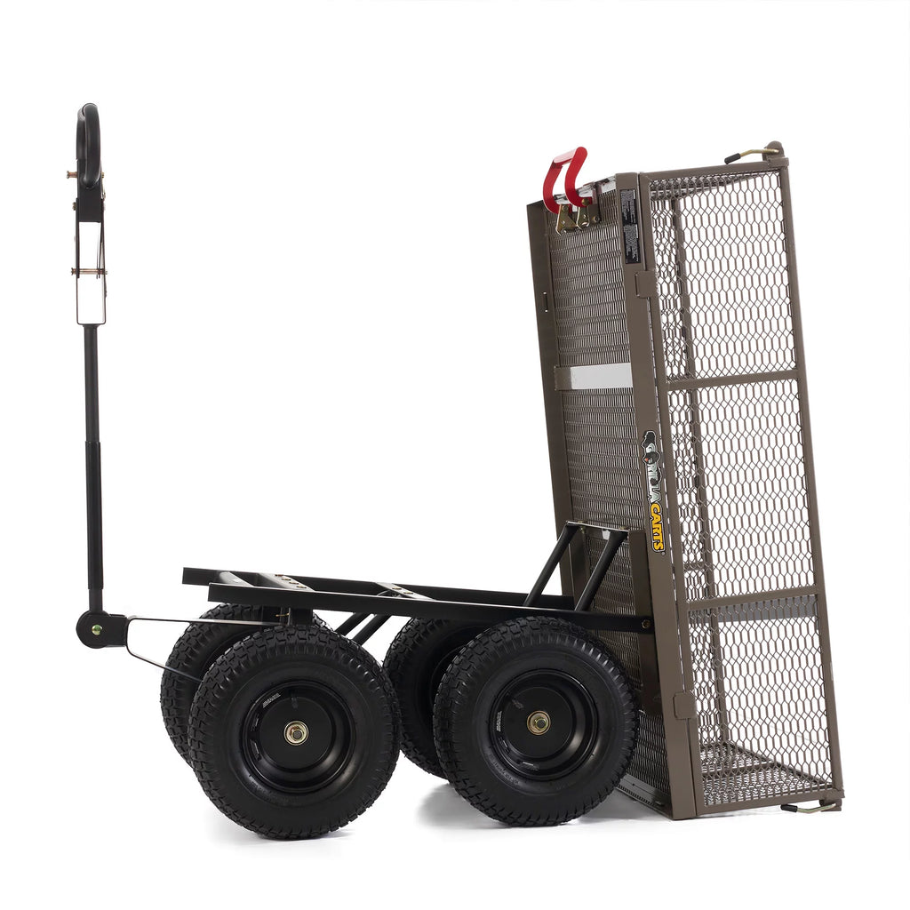 Gorilla Carts Steel Dump Cart Garden Beach Wagon, 1,200Lb Capacity, Gray