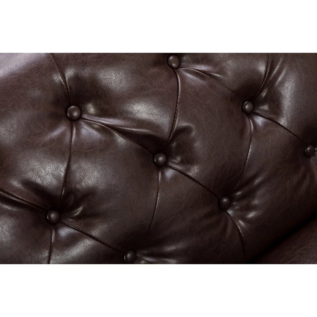 Holaki 78 PU Leather Tufted Cushions Sofa Bed, Brown