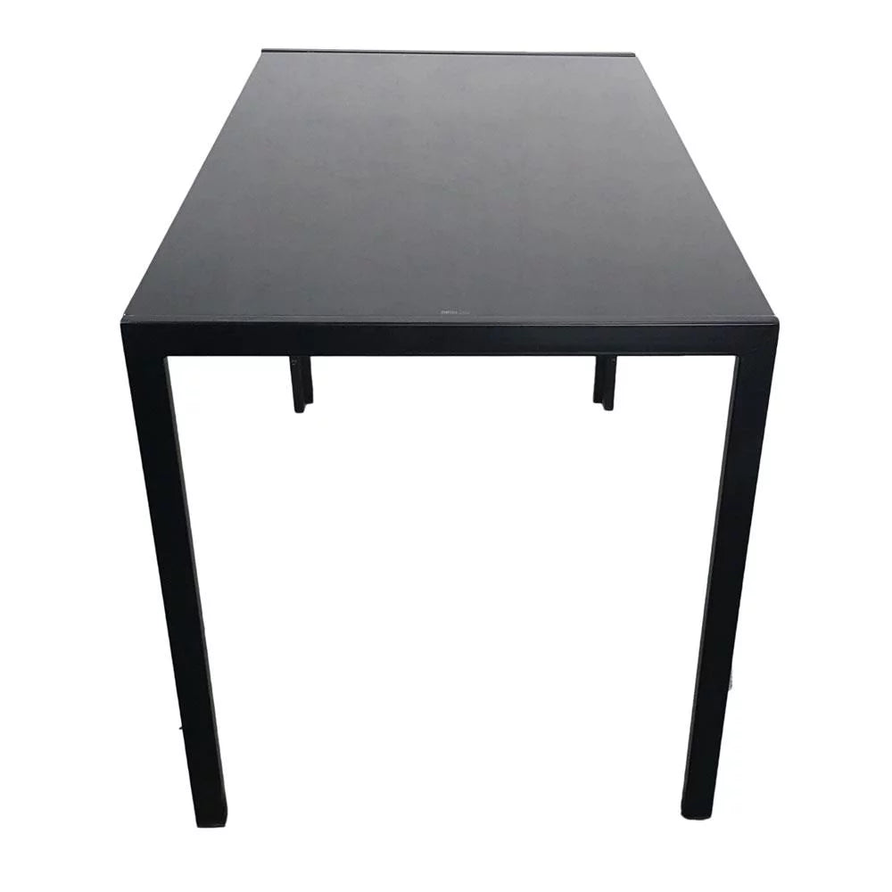 Ktaxon Modern Glass Dining Table For 4, Breakfast Rectangle for Small Kitchen Dining Room Black(Only Talbe)