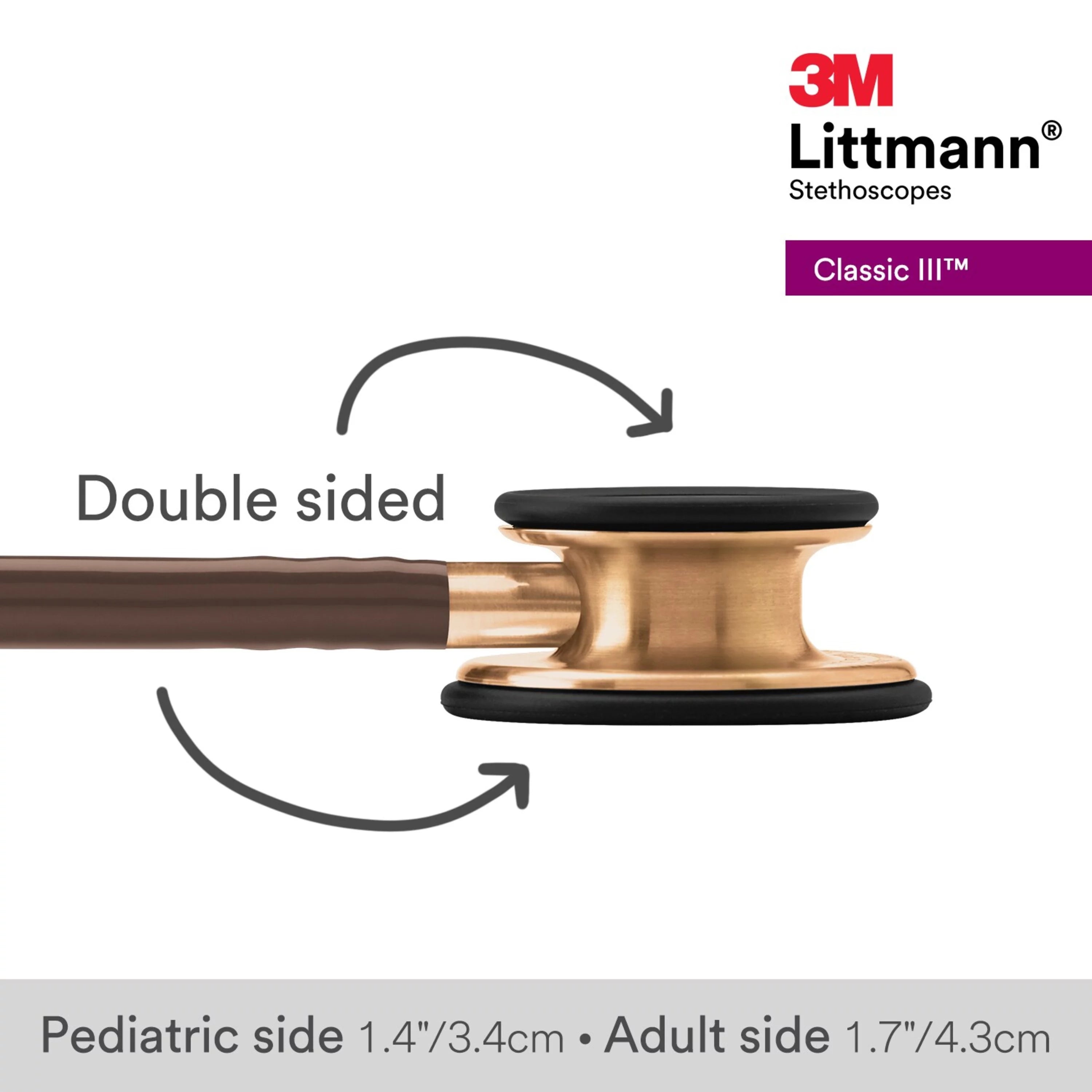3M Littmann Classic III 27" Monitoring Stethoscope, Copper-Finish Chestpiece, Chocolate Tube, 5809