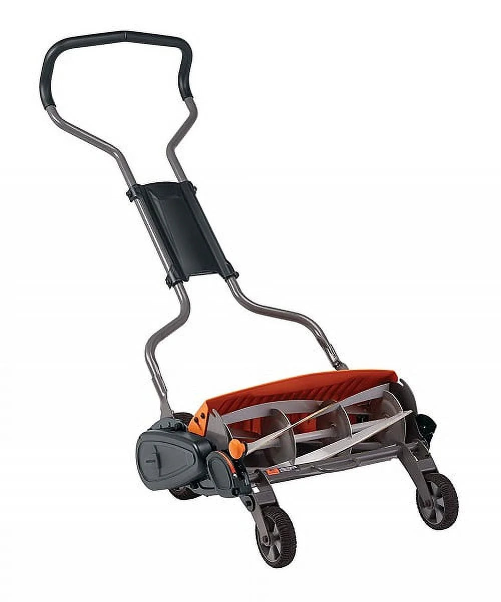 Fiskars Reel Lawn Mower 18-inch 5-Blade Push Mower with InertiaDrive for More Cutting Power