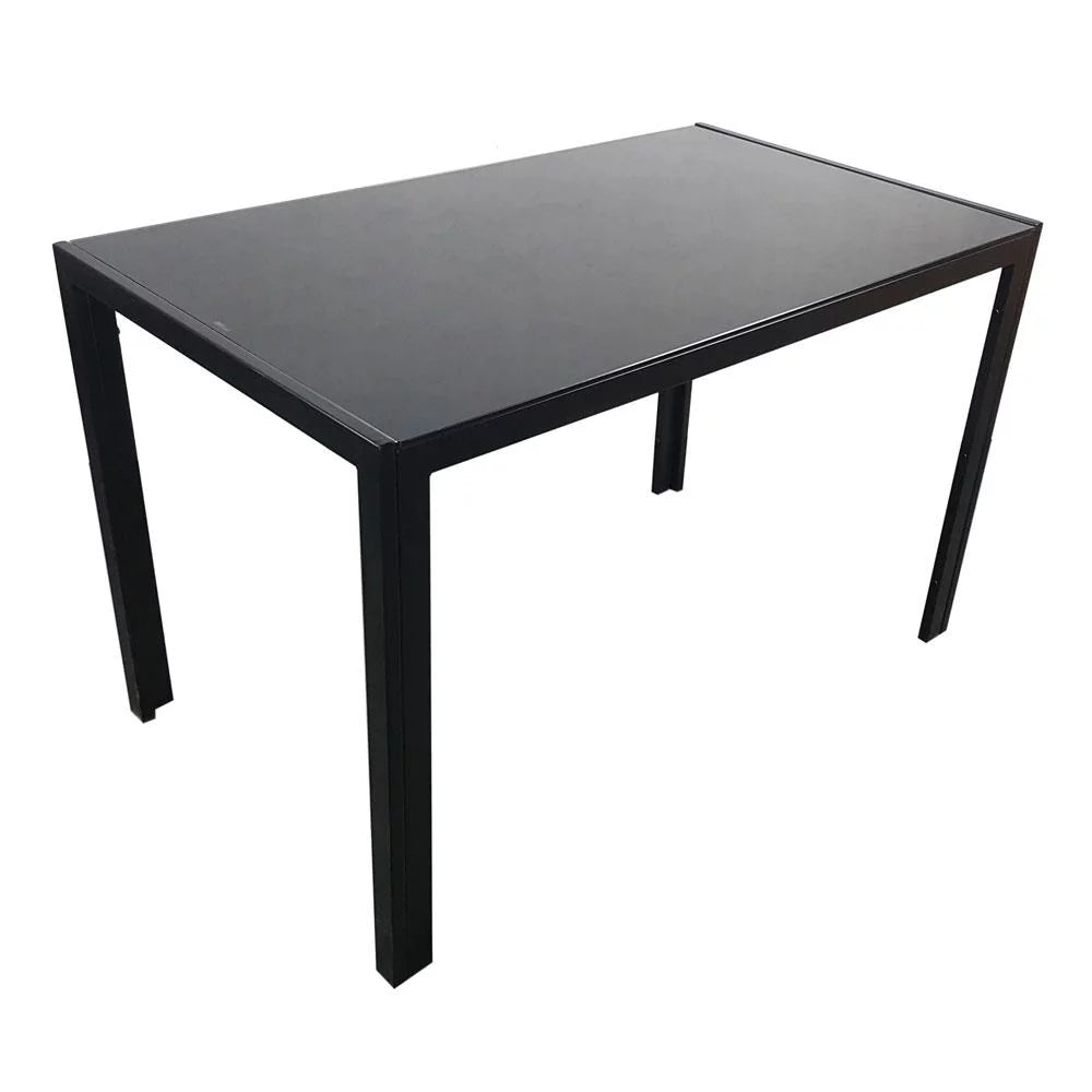 Ktaxon Modern Glass Dining Table For 4, Breakfast Rectangle for Small Kitchen Dining Room Black(Only Talbe)
