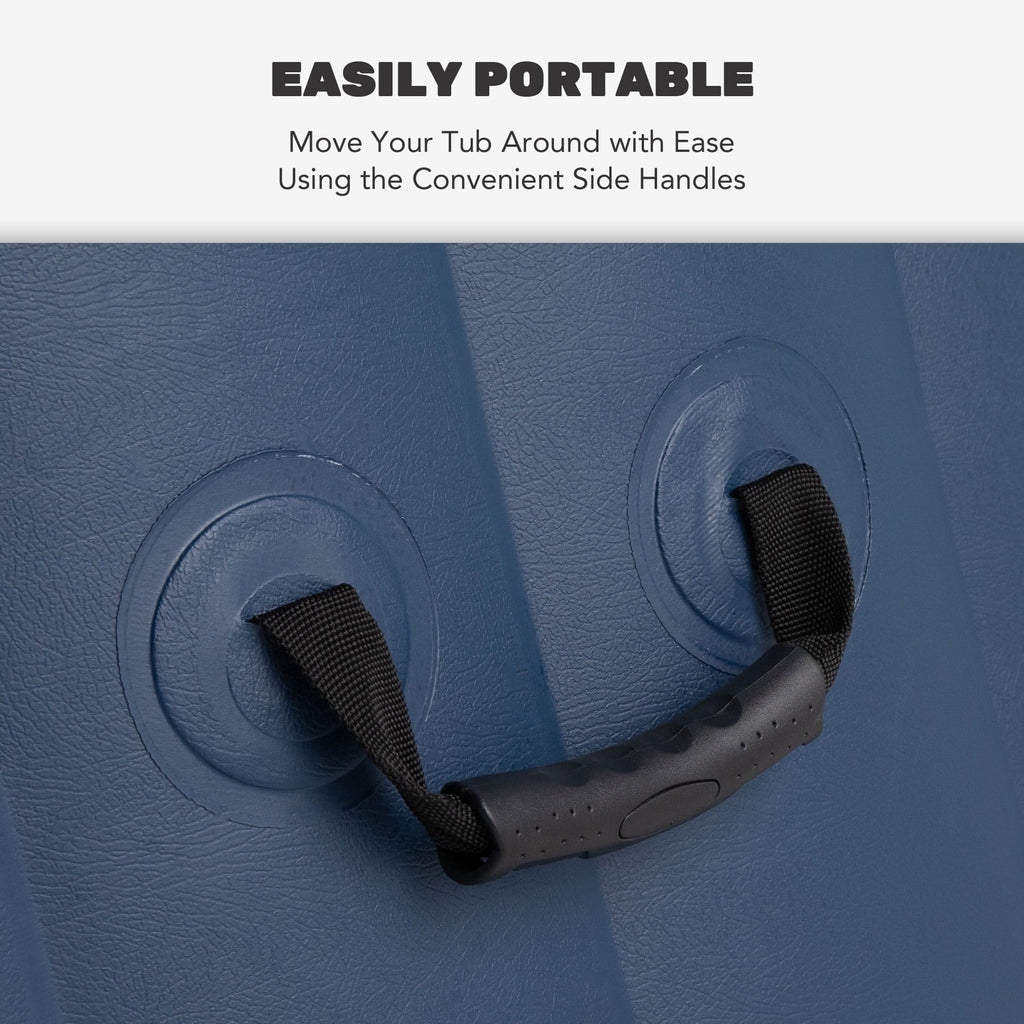 CO-Z 5x5ft PVC Square Inflatable Spa Tub &amp; 120 Massaging Jets for Patio &amp; More for 4-person Blue
