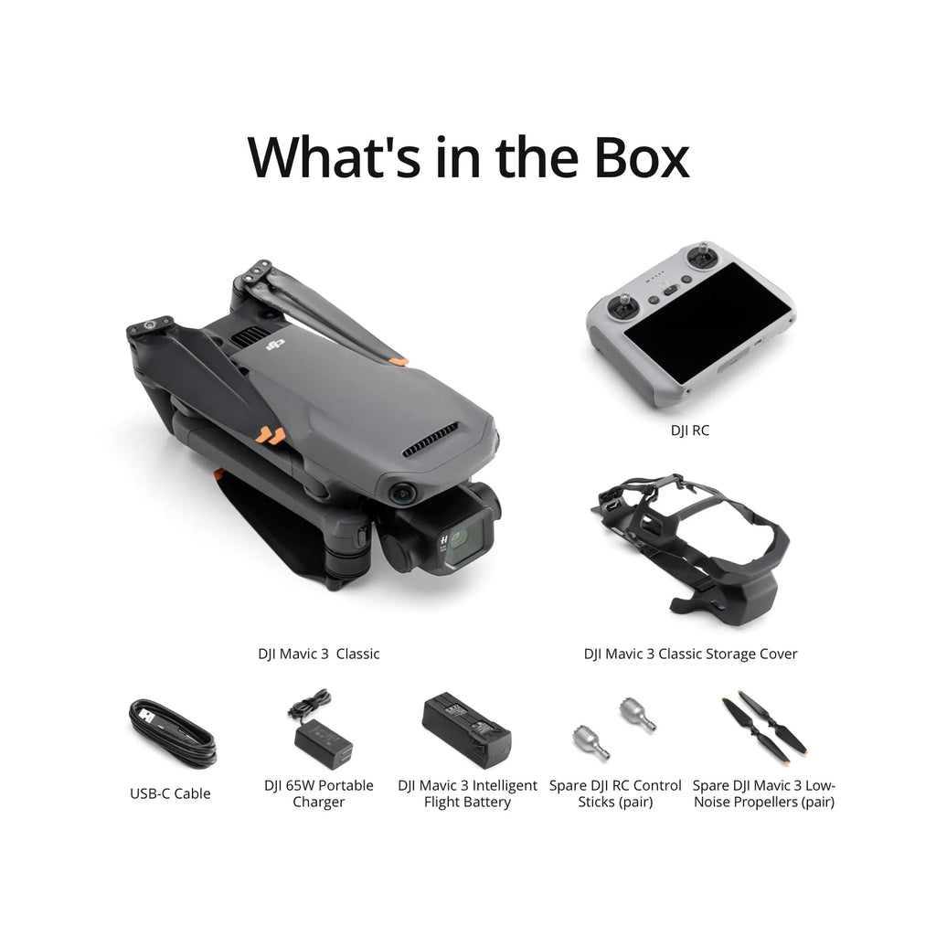 DJI Mavic 3 Classic Drone 4/3 CMOS Hasselblad Camera Quadcopter with RC Smart Remote Controller CP.MA.00000554.01 Go Package Extended Protection Bundle with Deco Gear Backpack + FPV VR Pilot Headset