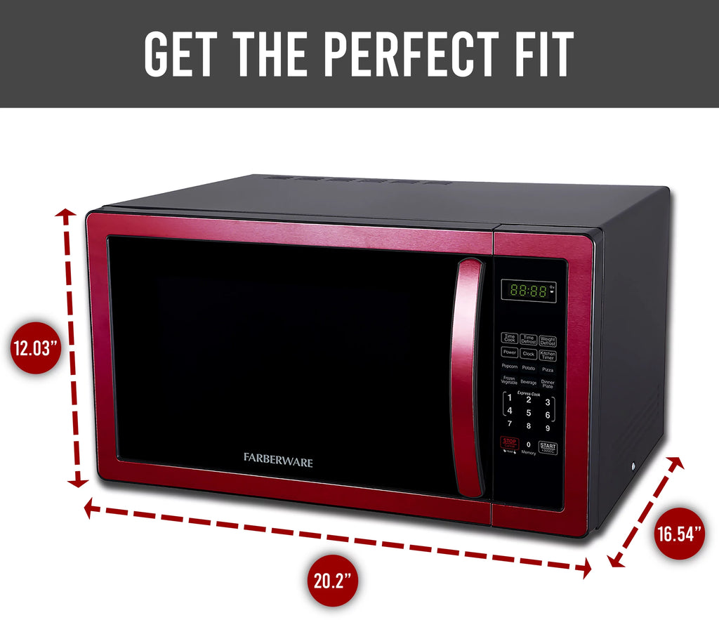 Farberware Classic 1.1 Cu. ft. 1000-Watt Microwave Oven, White and Platinum, FMO11AHTPLB