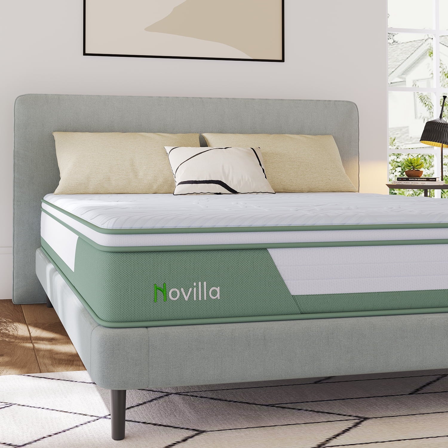 Novilla Brio 10" Adult Gel Memory Foam and Pocket Spring Hybrid Mattress Queen