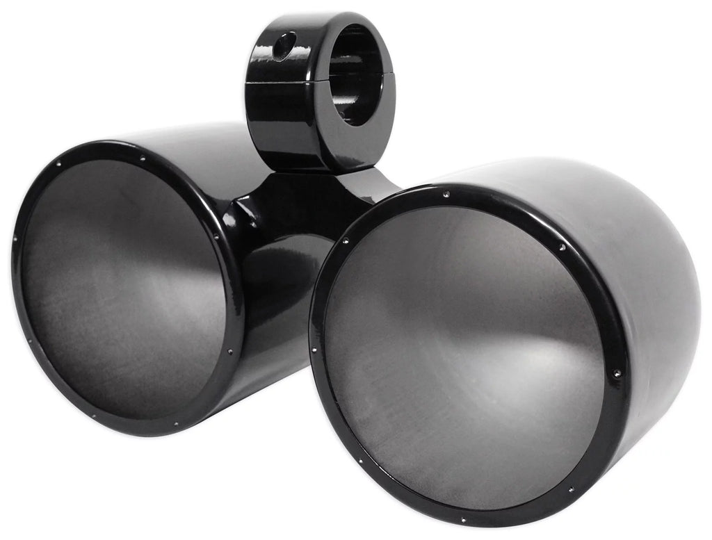 Rockville DMAC80B Dual 7.7" Black Aluminum Wakeboard Tower Speaker Pods+Covers