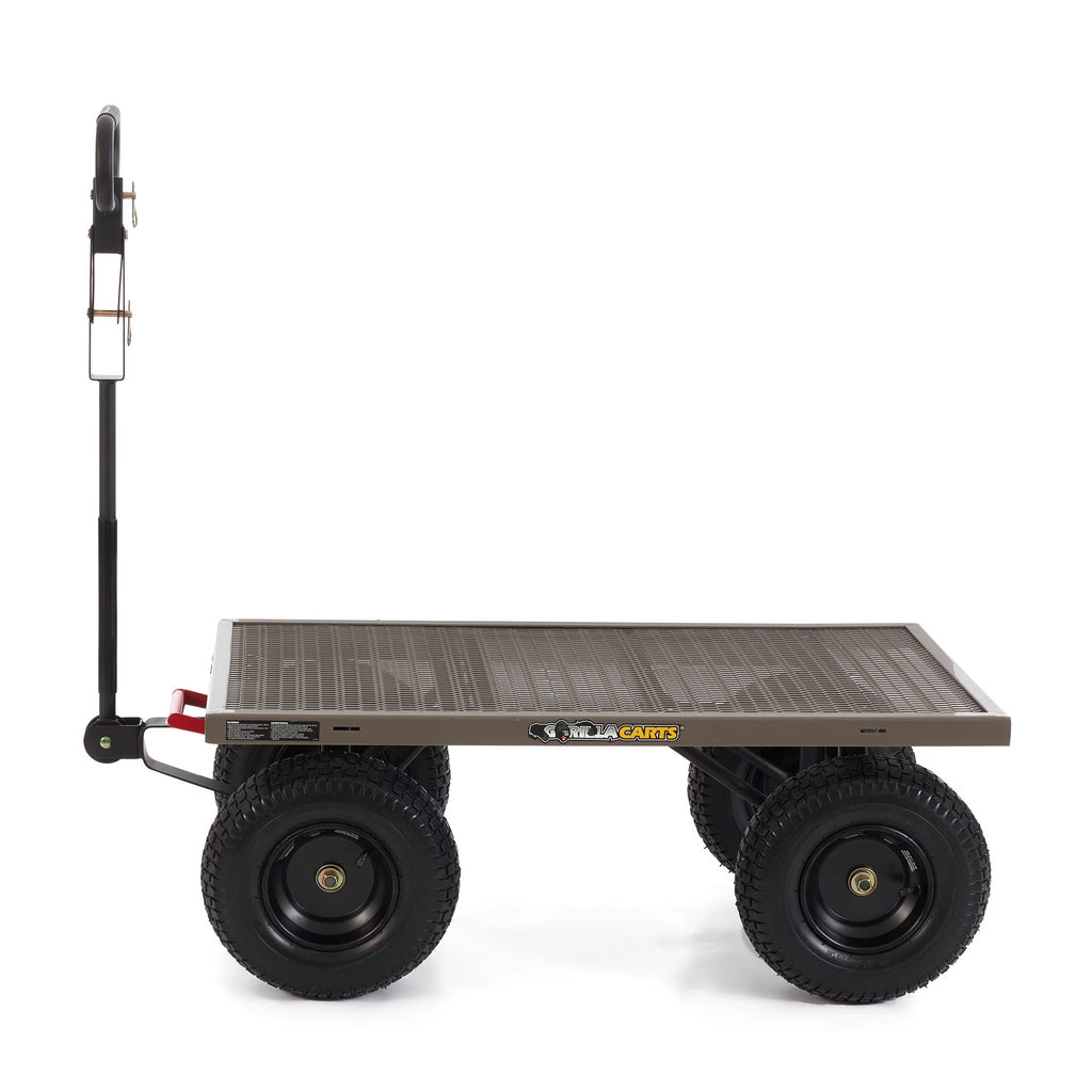 Gorilla Carts Steel Dump Cart Garden Beach Wagon, 1,200Lb Capacity, Gray