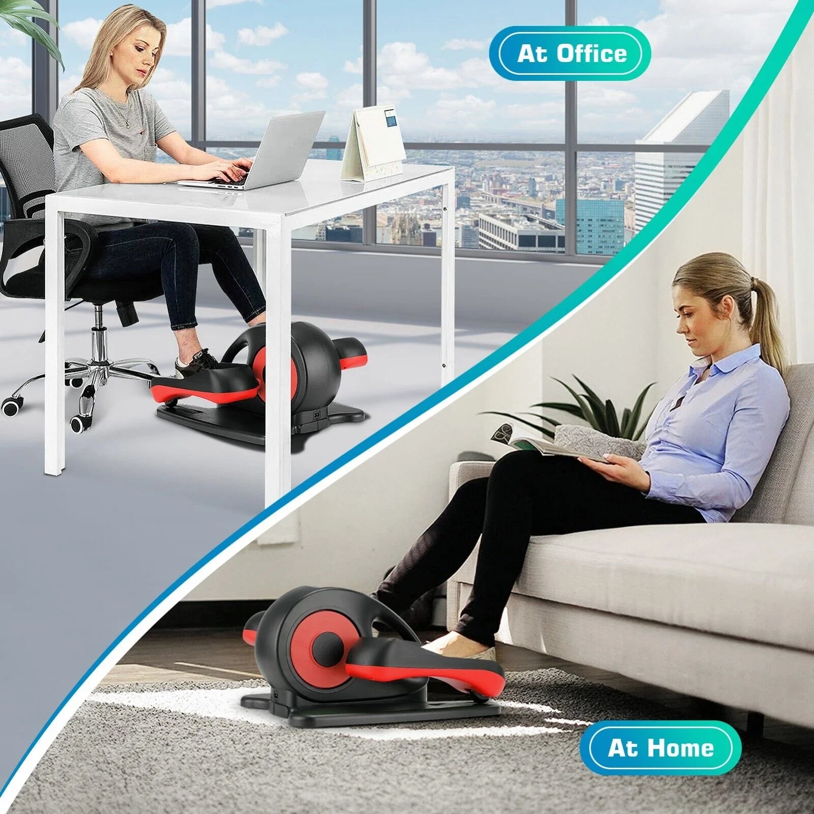 Electric Ellipse Leg Exerciser Under Desk Elliptical Seated Foot Pedal Exerciser