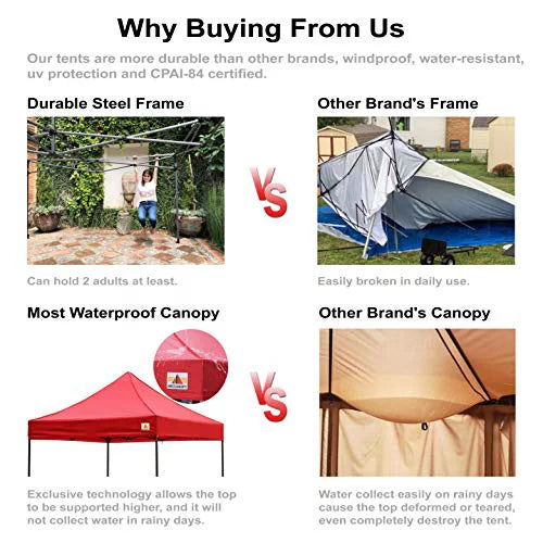 ABCCANOPY Patio Pop Up Canopy Tent 10x15 Commercia