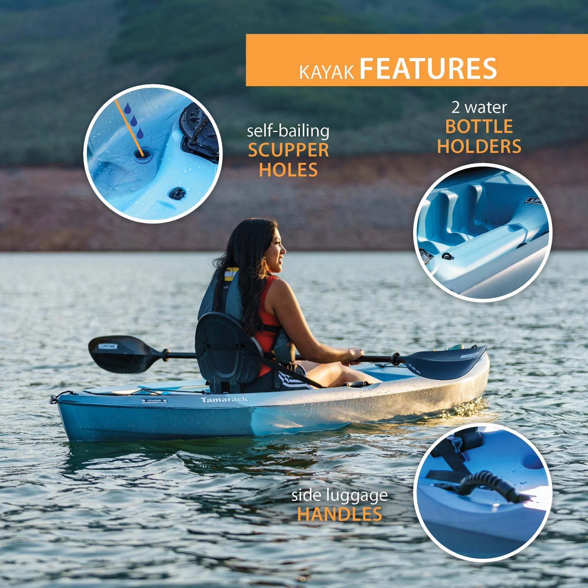 Lifetime Tahoma 10 ft. Sit-on-Top Kayak, Emperor Fusion (91346)