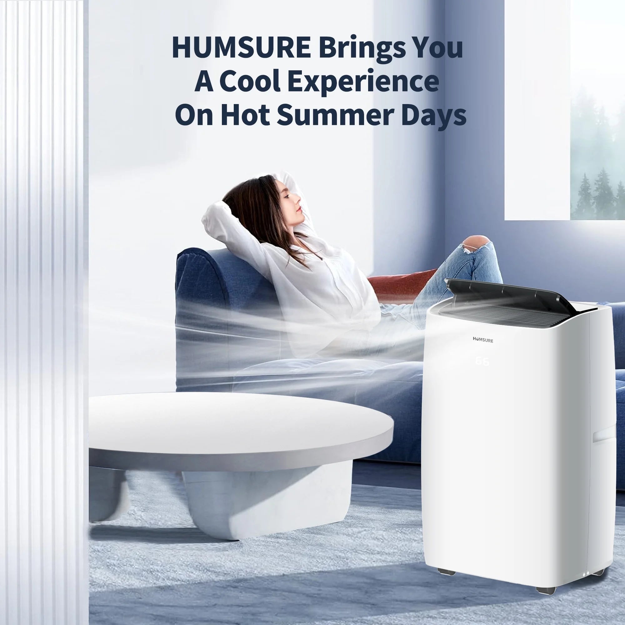 HUMSURE Portable Air Conditioner 9200 BTU (14000 BTU ASHRAE), Suitable For 700 Sq  Ft Of Rooms, Floor Standing Air Conditioning AC Unit With Remote Control And Installation Kit, 5-In-1 Function