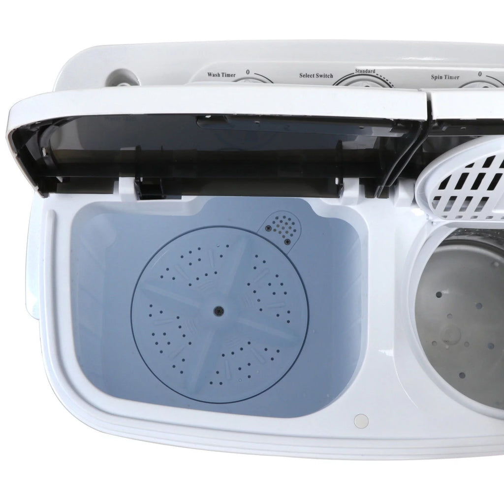Compact Portable Washer & Dryer with Mini Washing Machine and Spin Dryer, White