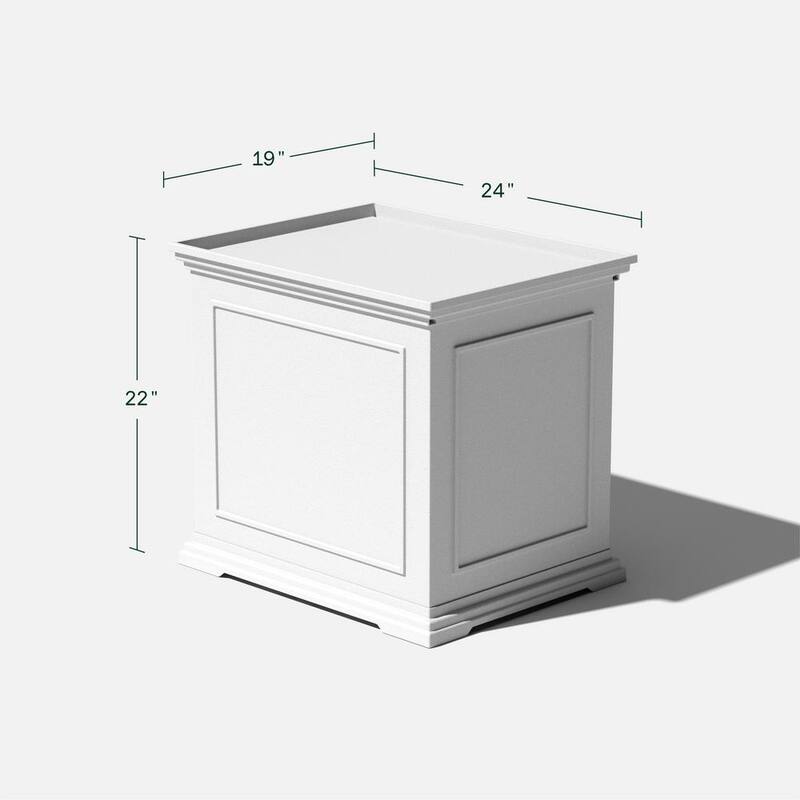 Rectangular White Plastic 22 in. Height Outdoor Tray Side table
