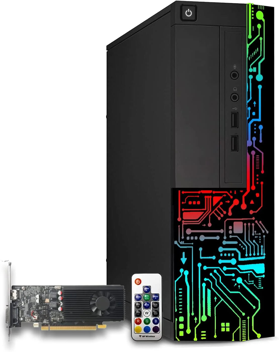 Restored Gaming PC, Intel Core i7, TechMagnet Siwa 8, AMD RX 550 4GB DDR5, 16GB RAM, 480GB SSD + 2TB HDD, New MTG 24 Inch Monitor, MTG Gaming Kit with MTG Webcam, WiFi, Win 11 Home (Renewed)
