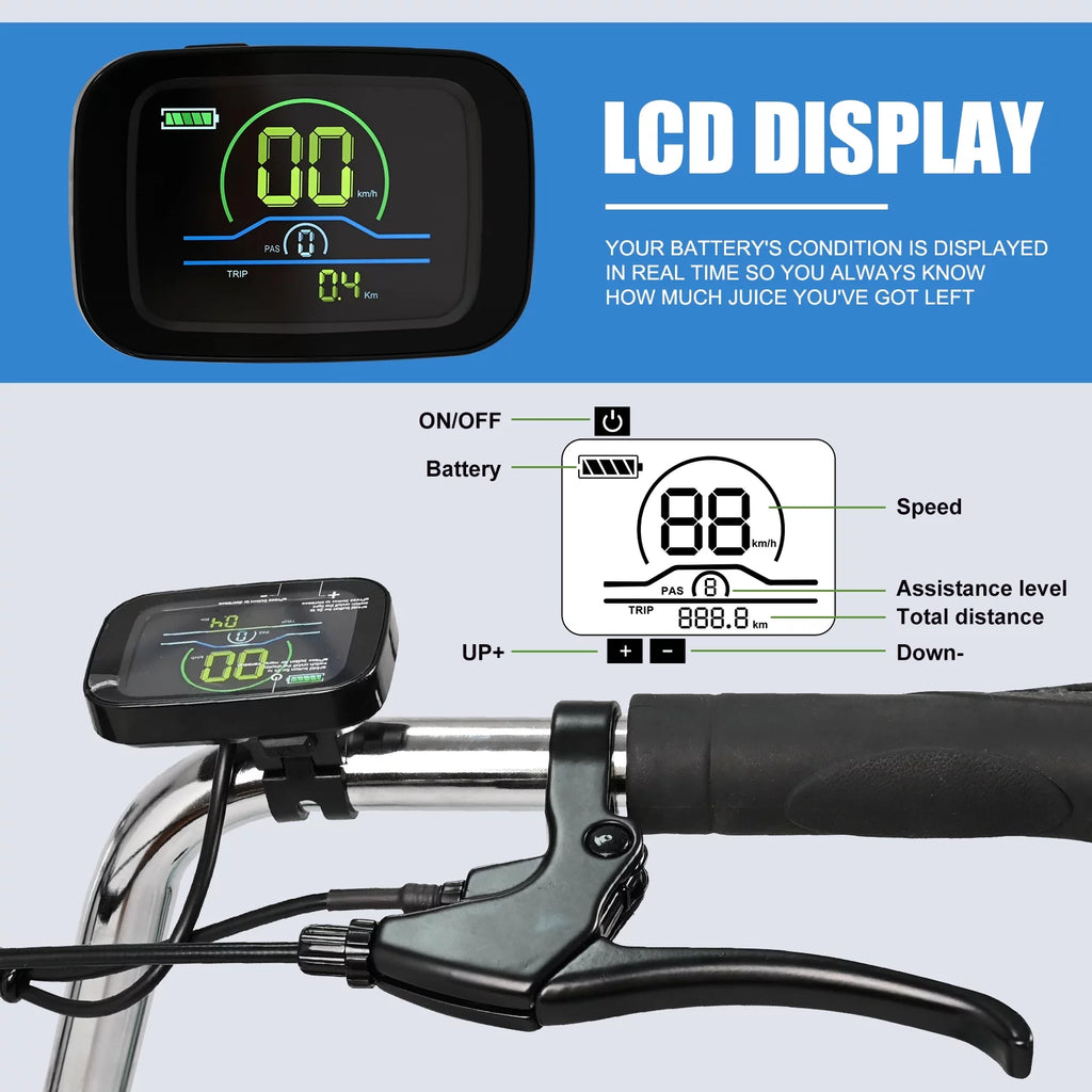 Ficisog 24" Adult Electric Tricycles, 350W 7-Speed Electric Tricycle with Removable Lithium Battery, Unisex 36V 14.5AH
