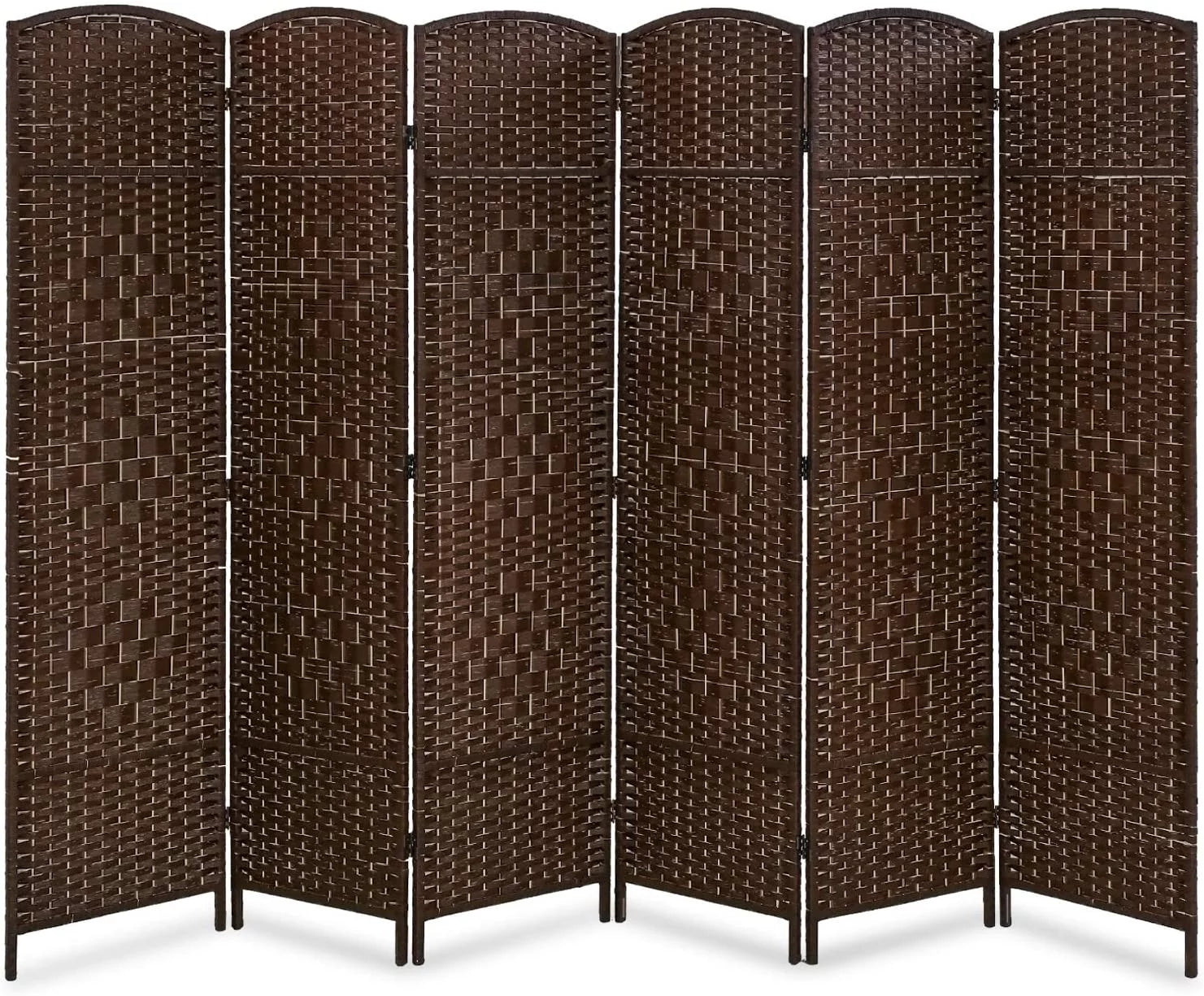 Dkeli Room Dividers and Folding Privacy Screens 6 Panel Portable Privacy Partition, Brown