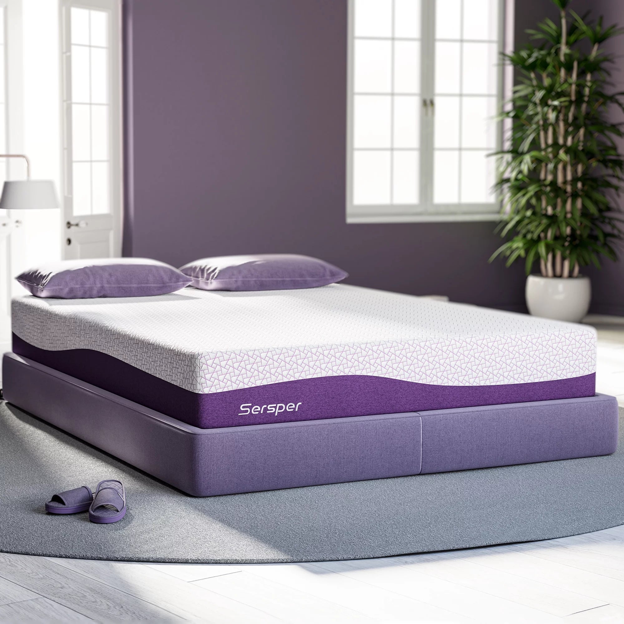 Memory Foam Mattress Queen, Sersper 10 inch Cooling Gel Memory Foam Mattress in a Box, Medium firm