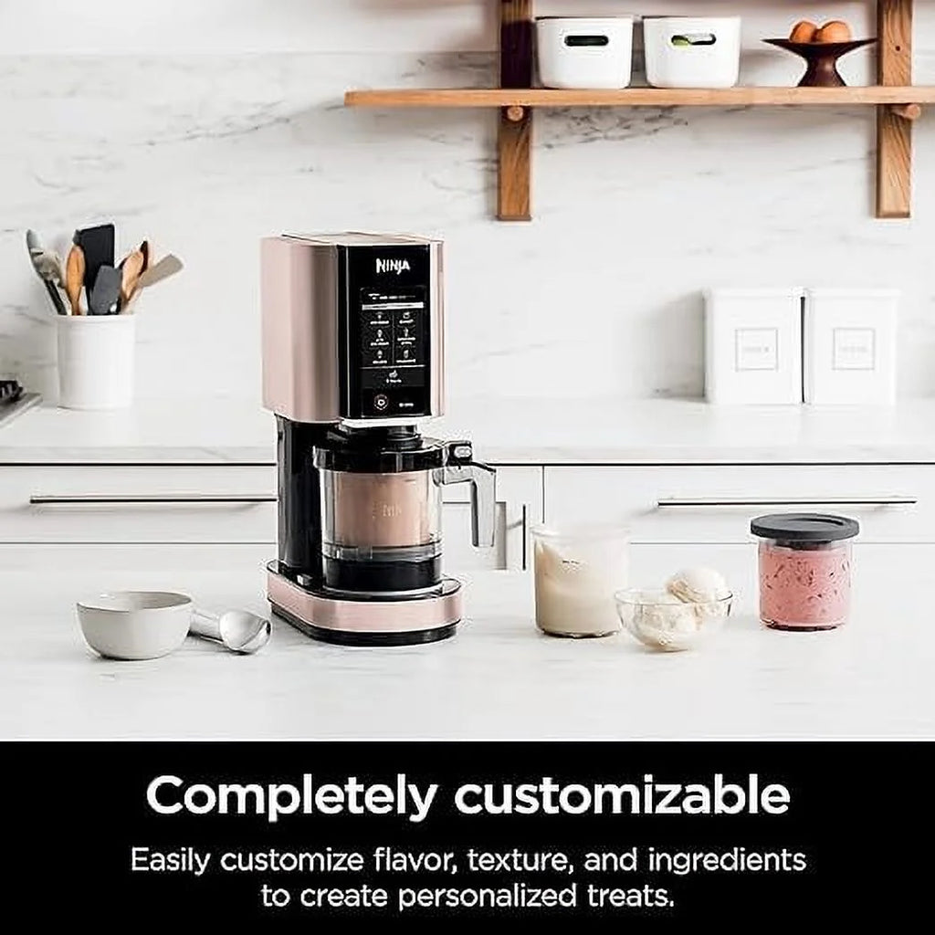 Open Box Ninja NC301 CREAMi Ice Cream Maker 7 One-Touch Programs NC301HPK - Rose Gold