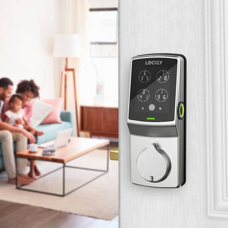 Secure Pro Satin Nickel Deadbolt WiFi Smart Lock with 3D Fingerprint, Hack-proof Keypad, Mobile app, Alexa/Hey Google